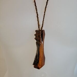 Antique Vintage Petrified Wood Necklace on  string